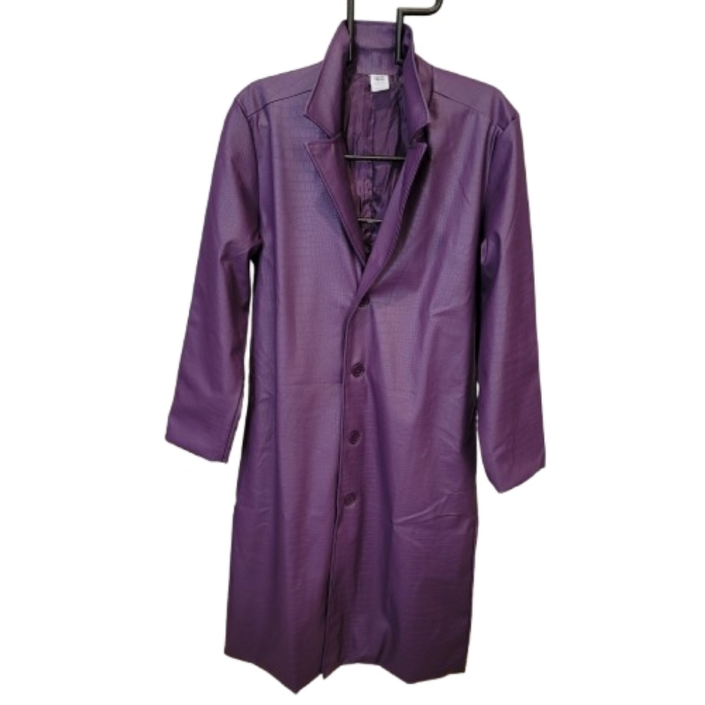 Suicide Squad Pleather Croc Print Trench Coat Purple Medium - Picture 3 of 17